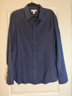 Calvin Klein Navy Blue Men's Dress Shirt